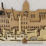 Budapest városkép - tölgy-világos_tölgy-mogyoró-natúr színben nordwoodart fa dísztárgy