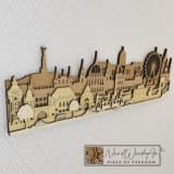 Budapest városkép - tölgy-világos_tölgy-mogyoró-natúr színben nordwoodart fa dísztárgy