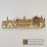 Budapest városkép - tölgy-világos_tölgy-mogyoró-natúr színben nordwoodart fa dísztárgy