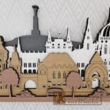 Budapest városkép - ében-fehér-világos_tölgy-dió színben nordwoodart fa dísztárgy