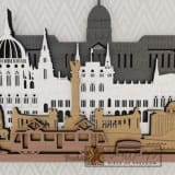 Budapest városkép - ében-fehér-világos_tölgy-dió színben nordwoodart fa dísztárgy