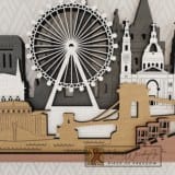 Budapest városkép - ében-fehér-világos_tölgy-dió színben nordwoodart fa dísztárgy