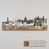 Budapest városkép - ében-fehér-világos_tölgy-dió színben nordwoodart fa dísztárgy