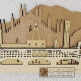 Olaszország panoráma nordwoodart fa dísztárgy