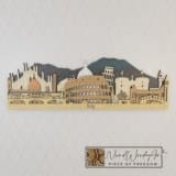 Olaszország panoráma nordwoodart fa dísztárgy