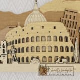 Olaszország panoráma - tölgy-világos_tölgy-mogyoró-natúr színben nordwoodart fa dísztárgy