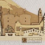 Olaszország panoráma - tölgy-világos_tölgy-mogyoró-natúr színben nordwoodart fa dísztárgy