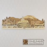 Olaszország panoráma - tölgy-világos_tölgy-mogyoró-natúr színben nordwoodart fa dísztárgy