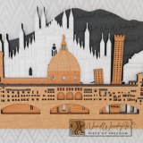 Olaszország panoráma - ében-kékeszöld-natúr-mahagóni-világos_teak színben nordwoodart fa dísztárgy