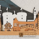 Olaszország panoráma - ében-kékeszöld-natúr-mahagóni-világos_teak színben nordwoodart fa dísztárgy