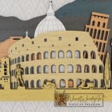 Olaszország panoráma - ében-kékeszöld-világos_teak-mogyoró-kőris színben nordwoodart fa dísztárgy