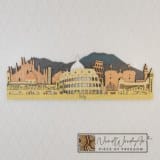 Olaszország panoráma - ében-kékeszöld-világos_teak-mogyoró-kőris színben nordwoodart fa dísztárgy