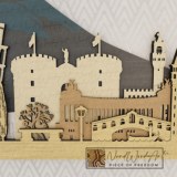 Olaszország panoráma - ében-kékeszöld-világos_tölgy-natúr színben nordwoodart fa dísztárgy