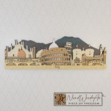 Olaszország panoráma - ében-kékeszöld-világos_tölgy-natúr színben nordwoodart fa dísztárgy