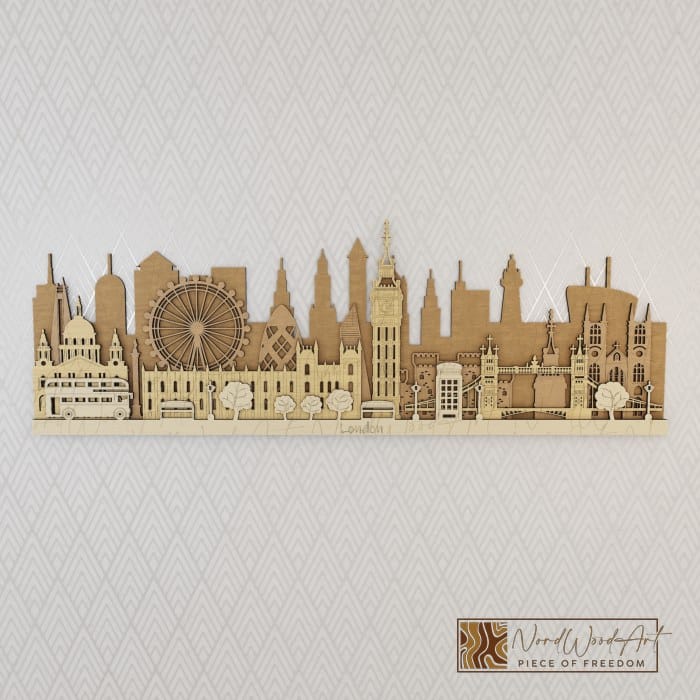 London városkép nordwoodart fa dísztárgy