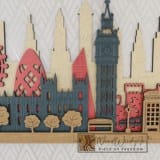 London városkép - natúr-piros-kékeszöld-világos_tölgy színben nordwoodart fa dísztárgy