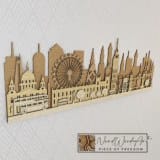 London városkép - tölgy-világos_tölgy-mogyoró-natúr színben nordwoodart fa dísztárgy