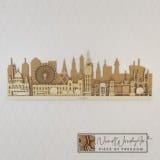 London városkép - tölgy-világos_tölgy-mogyoró-natúr színben nordwoodart fa dísztárgy