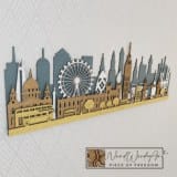 London városkép - búzakék-fehér-tölgy-kőris színben nordwoodart fa dísztárgy