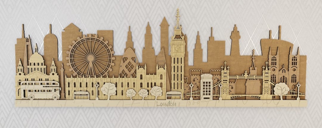 London városkép nordwoodart fa dísztárgy