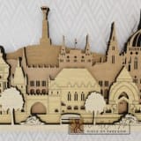 Budapest városkép nordwoodart fa dísztárgy